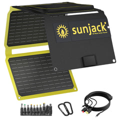 SunJack front folded showing compact travel-ready form and easy packing benefit