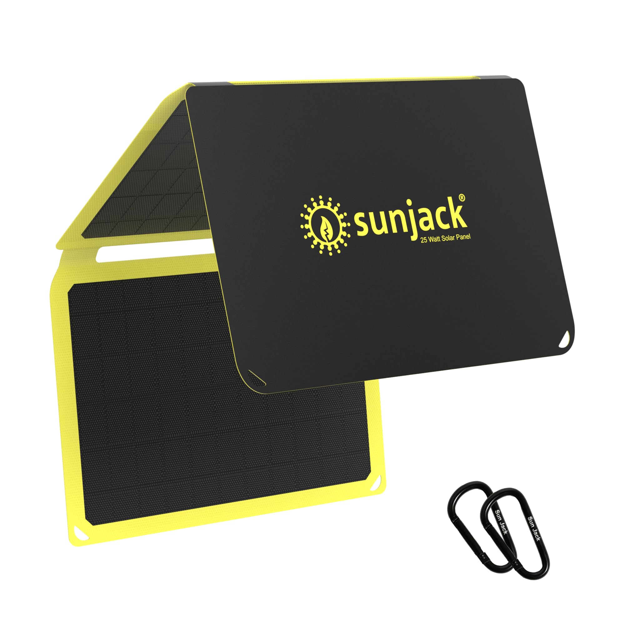 SunJack front panel view showing durable ETFE and solar cells for reliable charging