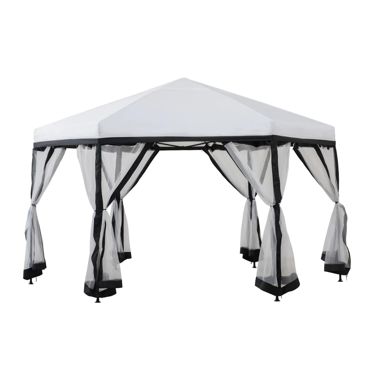 Sunjoy front view of 11x11 gazebo providing shaded seating area