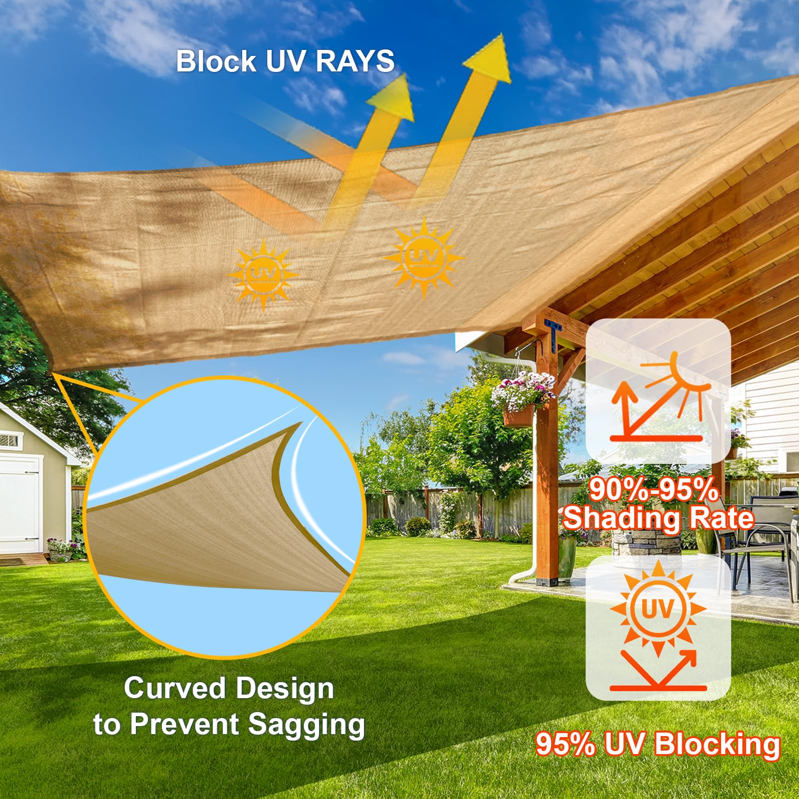 SUNLAX installed over patio showing shaded seating comfort benefit