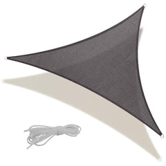 SUNLAX triangle shade front view showing clean dark grey canopy and even shading benefit