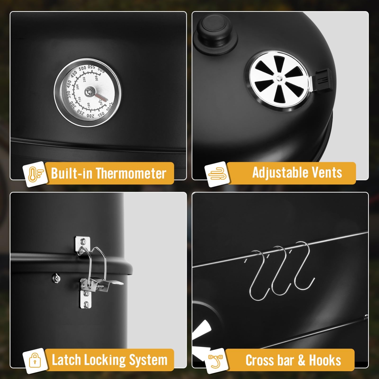 SUNLIFER built-in thermometer detail for precise heat monitoring while smoking