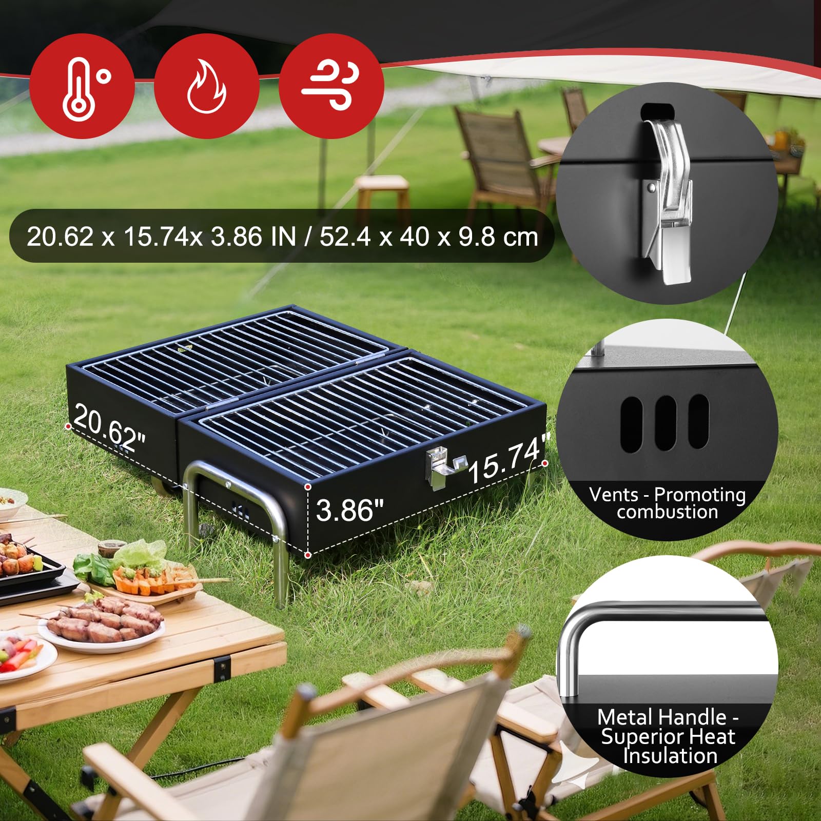 SUNLIFER opened to reveal dual cooking surfaces for versatile meals