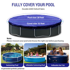 SUNLITAP ground cover placed under above-ground pool showing even base and liner protection