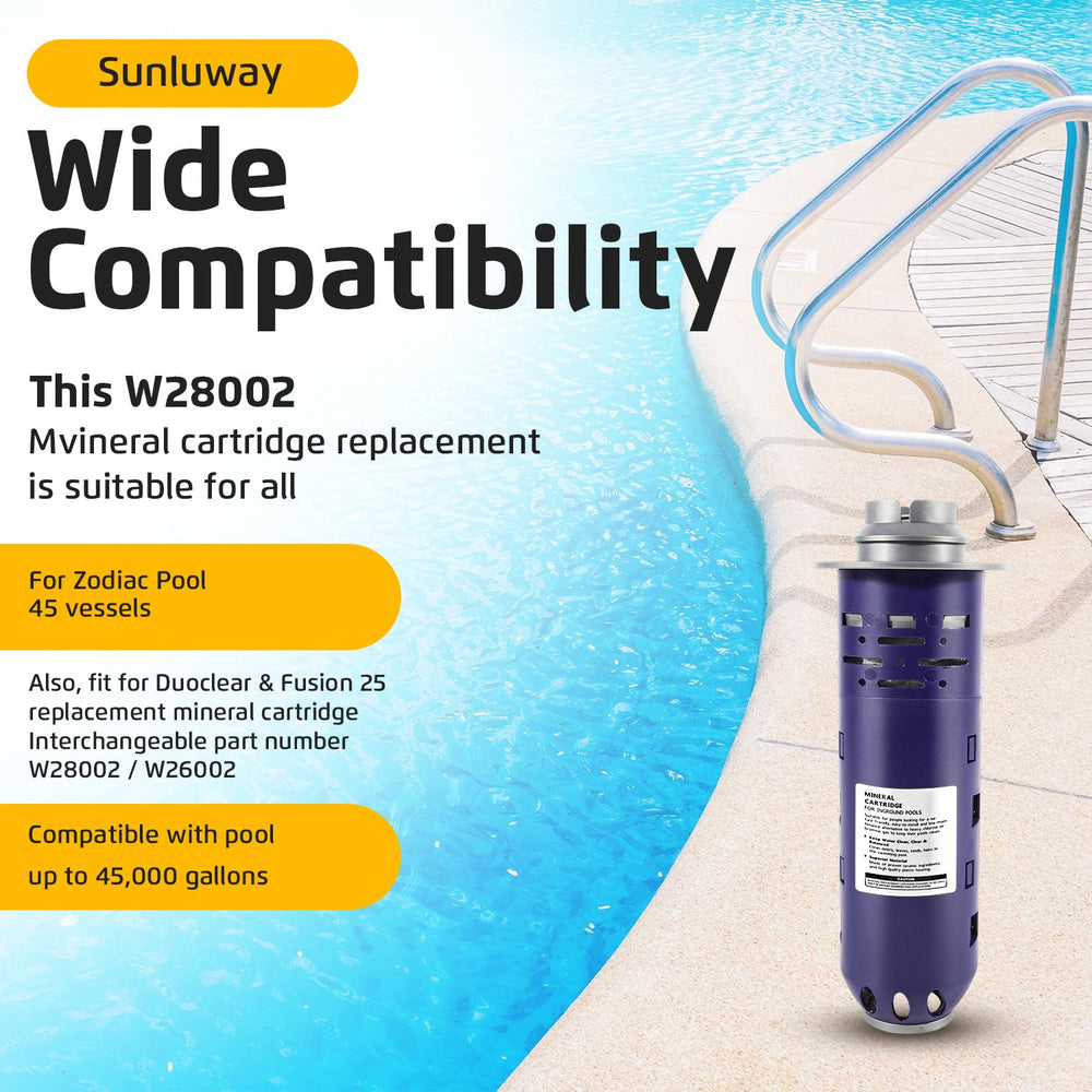 Sunluway cartridge installed in a DuoClear vessel illustrating easy tool-free replacement