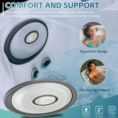 Sunluway installed pillow in a J-300 spa seat highlighting improved neck support