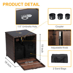SUNNYPARK detailed PE rattan weave demonstrating weather-resistant durability