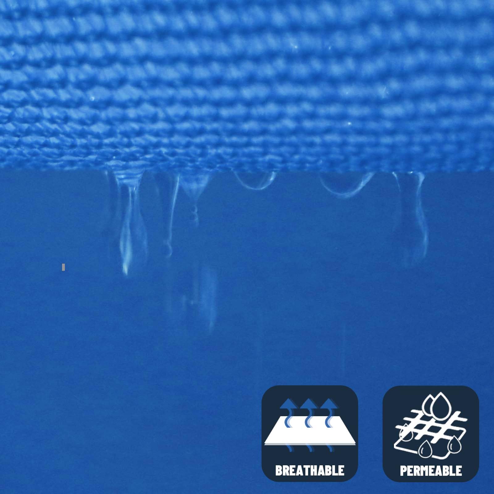 SUNNY GUARD canopy set by pool reducing sun glare and protecting loungers