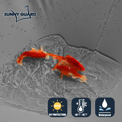 SUNNY GUARD close-up of fabric texture and PU coating for waterproof durability