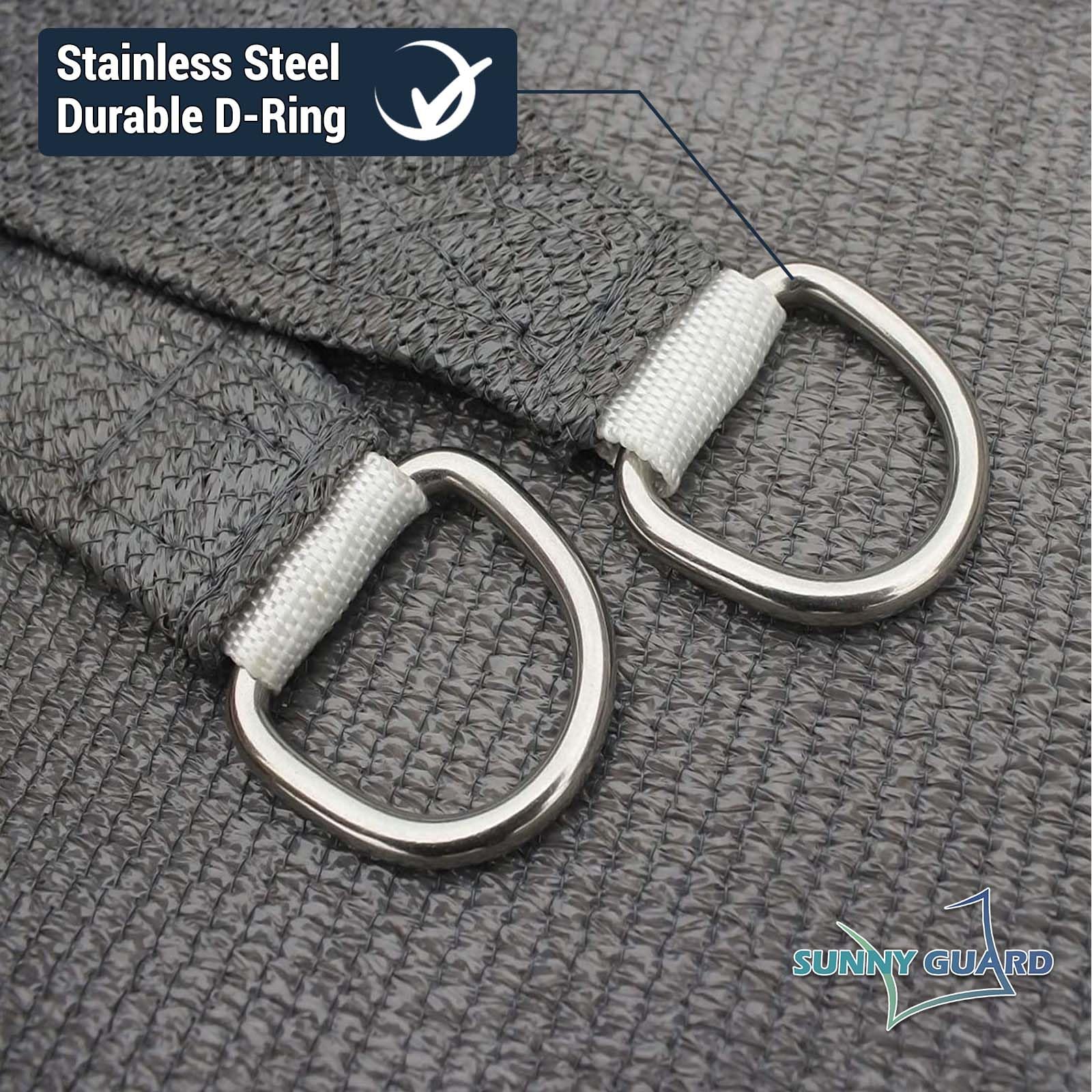 SUNNY GUARD etiqueta mostrando material y especificaciones para confianza del comprador
