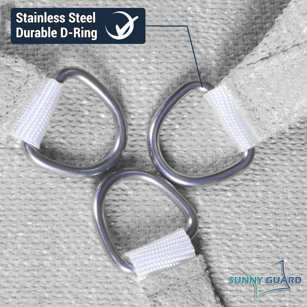 SUNNY GUARD label and material tag highlighting 185GSM durable fabric