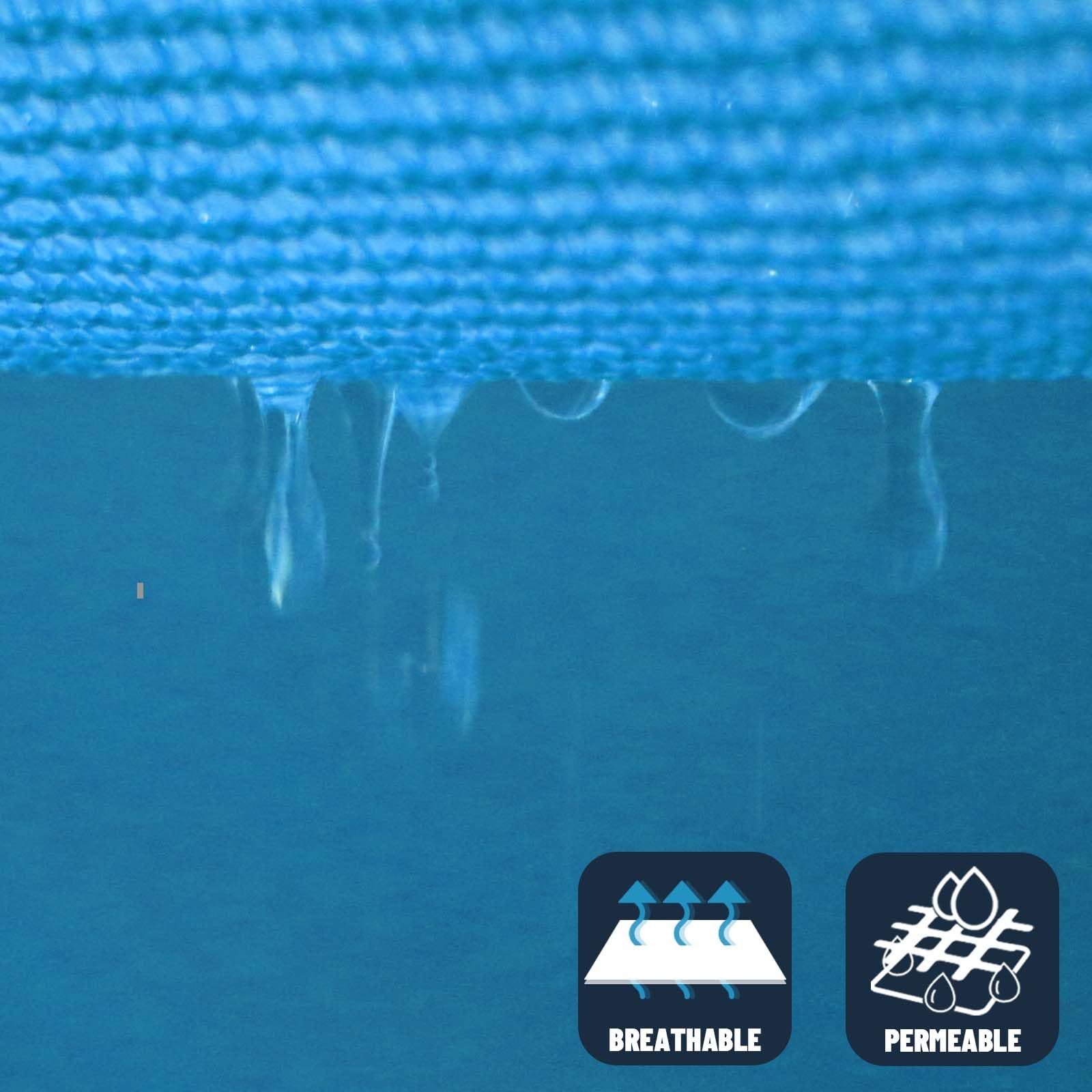 SUNNY GUARD stretched above pool showing UV protection and cooler waterside benefit