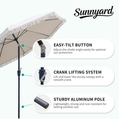 SUNNYARD close-up of 180G polyester canopy showing texture and water resistance