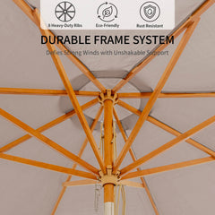 SUNNYARD umbrella tilted demonstrating easy tilt mechanism and flexible shade