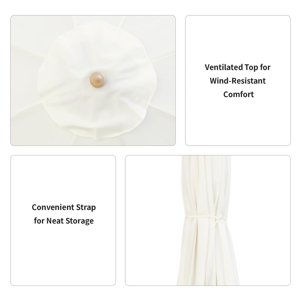 SUNNYARD vented canopy top detail improving airflow and stability