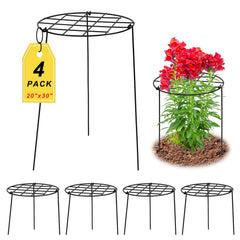 Sunnychicc front view of four assembled plant support rings showing sturdiness