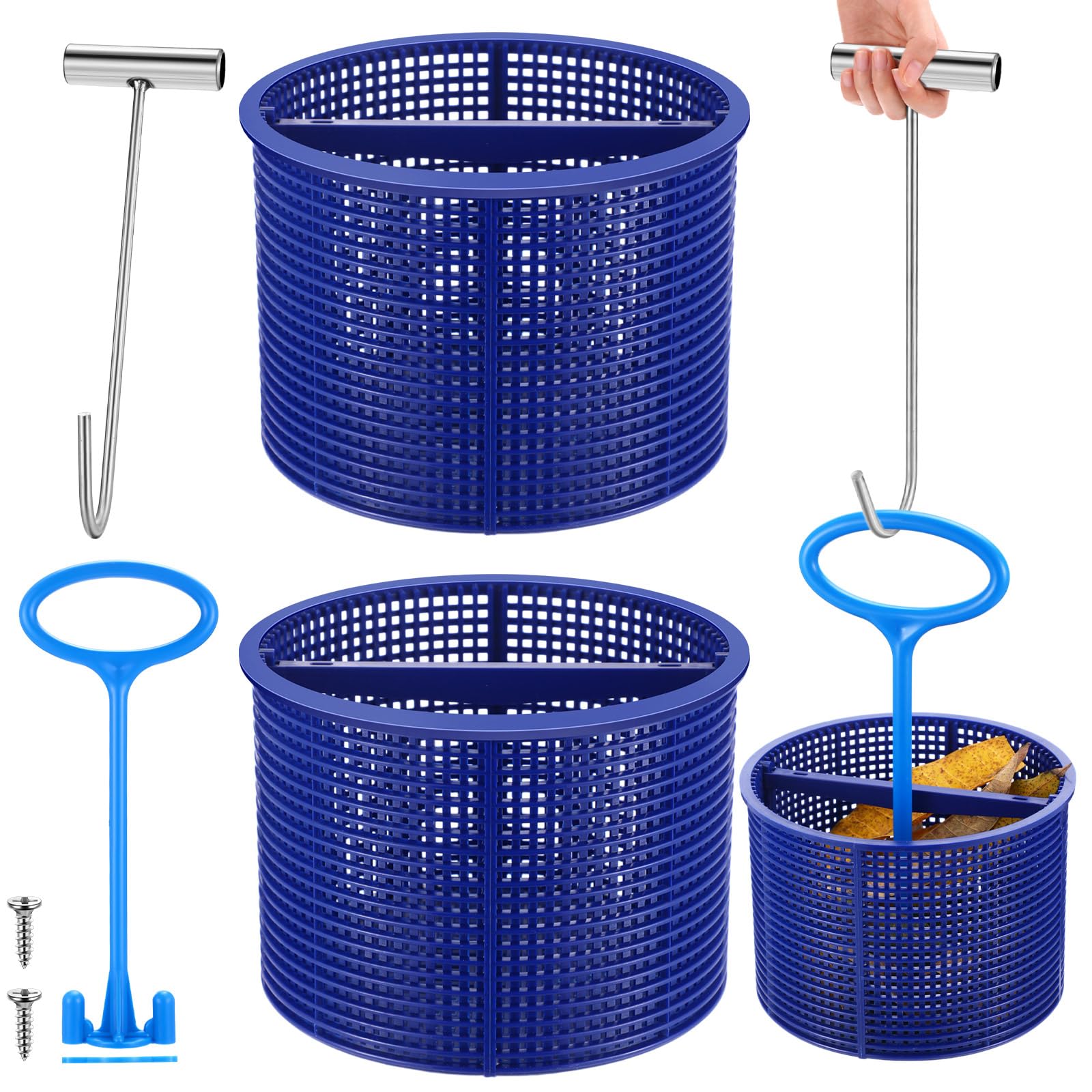Sunnychicc front view showing baskets and handle for easy debris removal