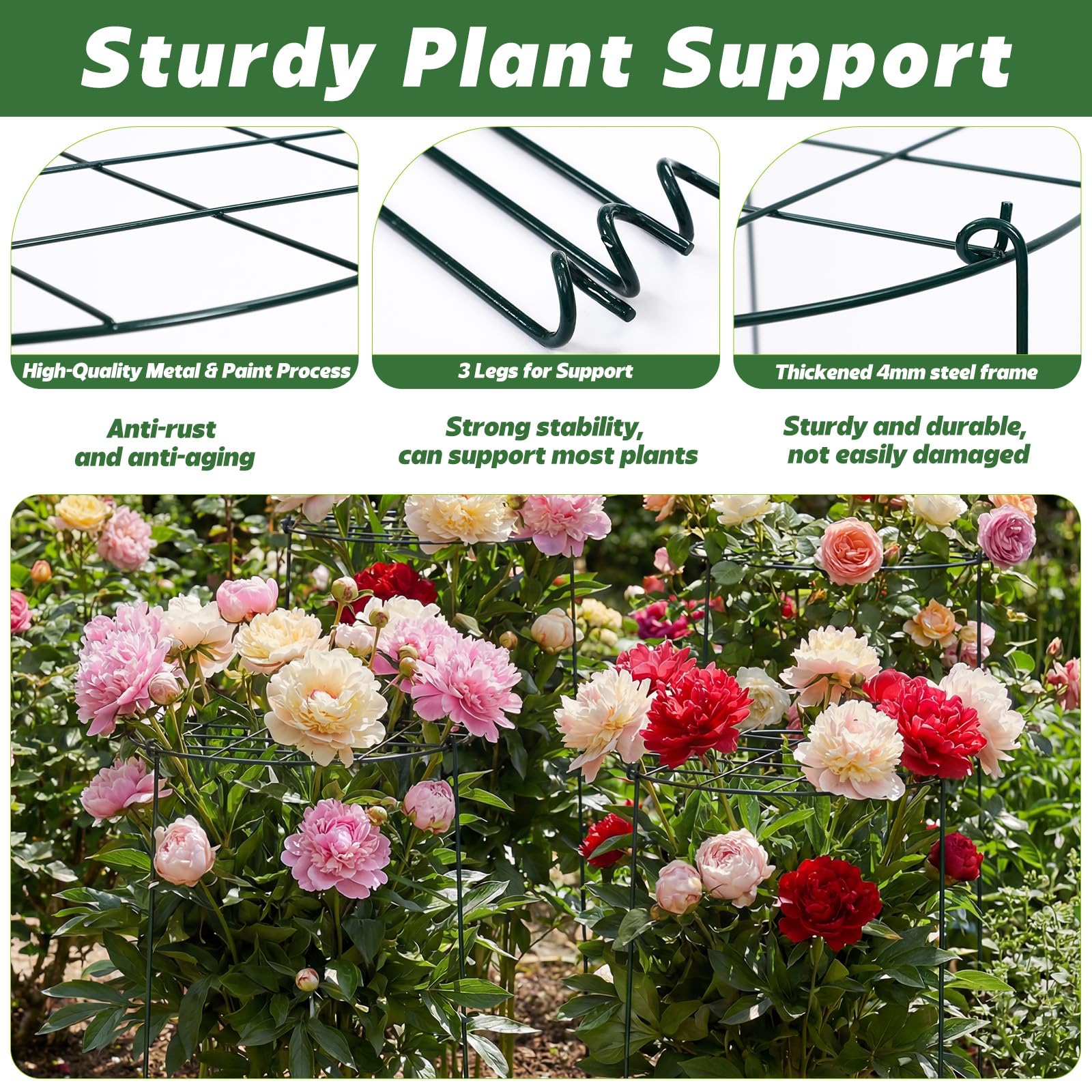 Sunnychicc grid top with plant stems growing through for tidy support