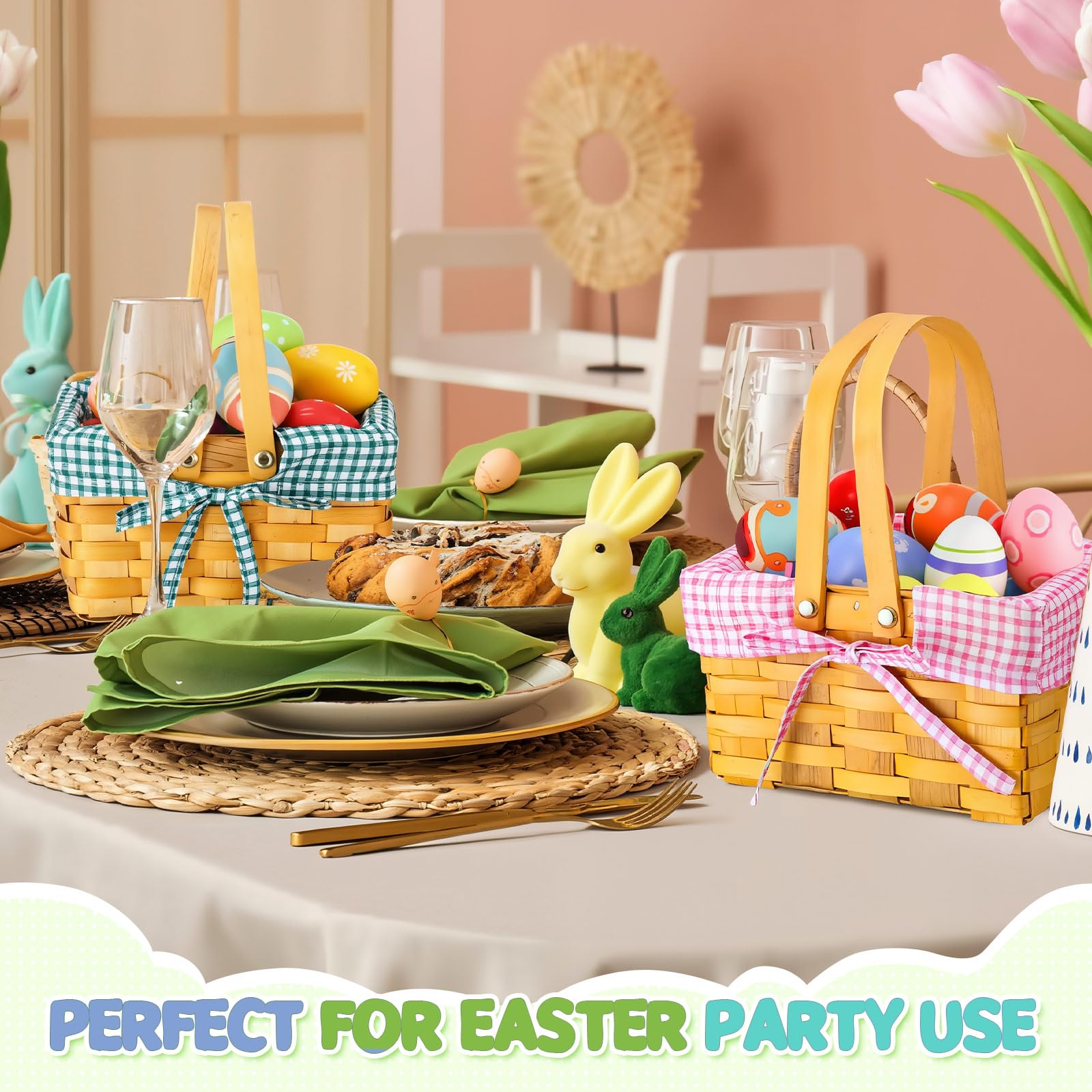 Sunnychicc picnic table with baskets showing styled outdoor entertaining