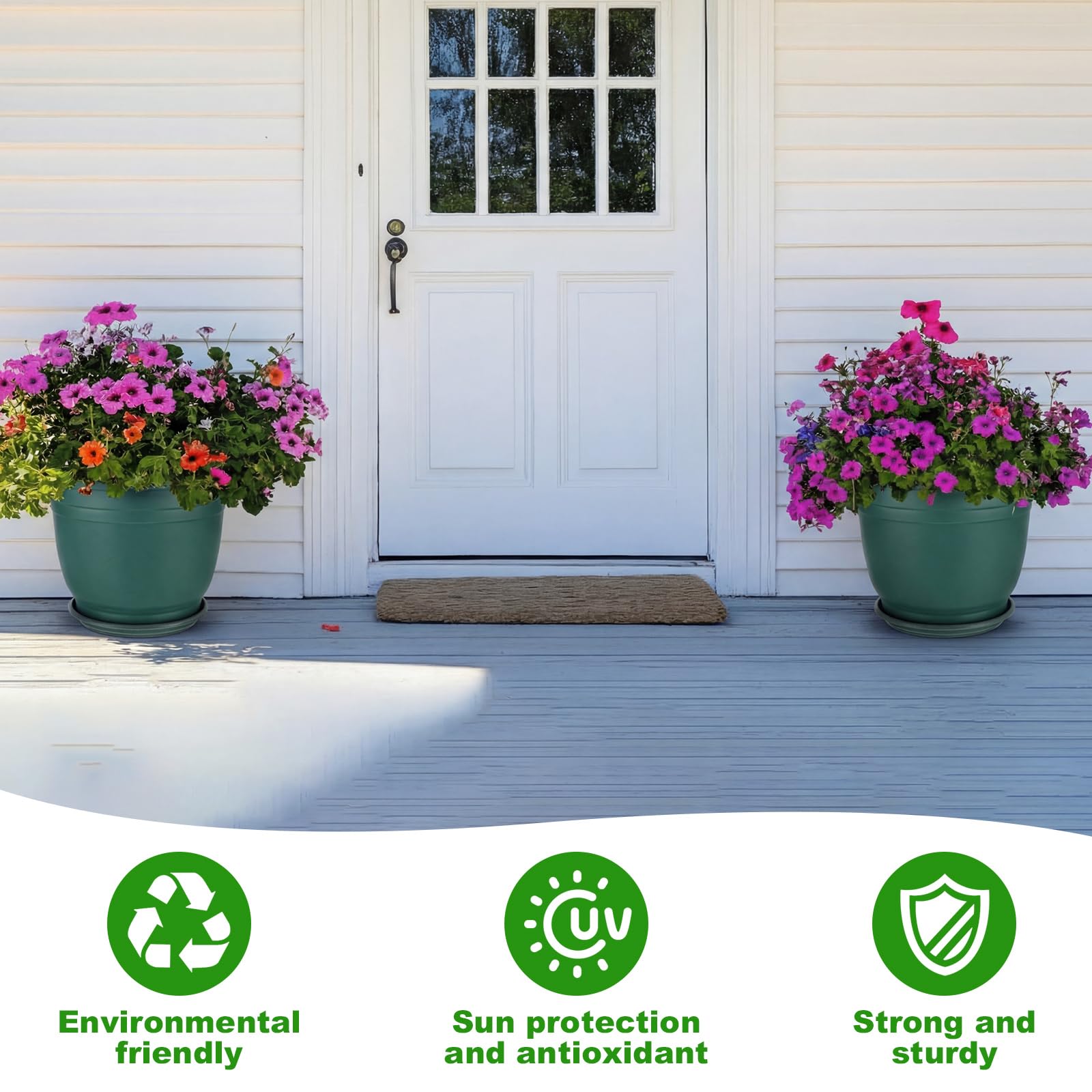 Sunnychicc planter in use on patio displaying attractive greenery and easy styling