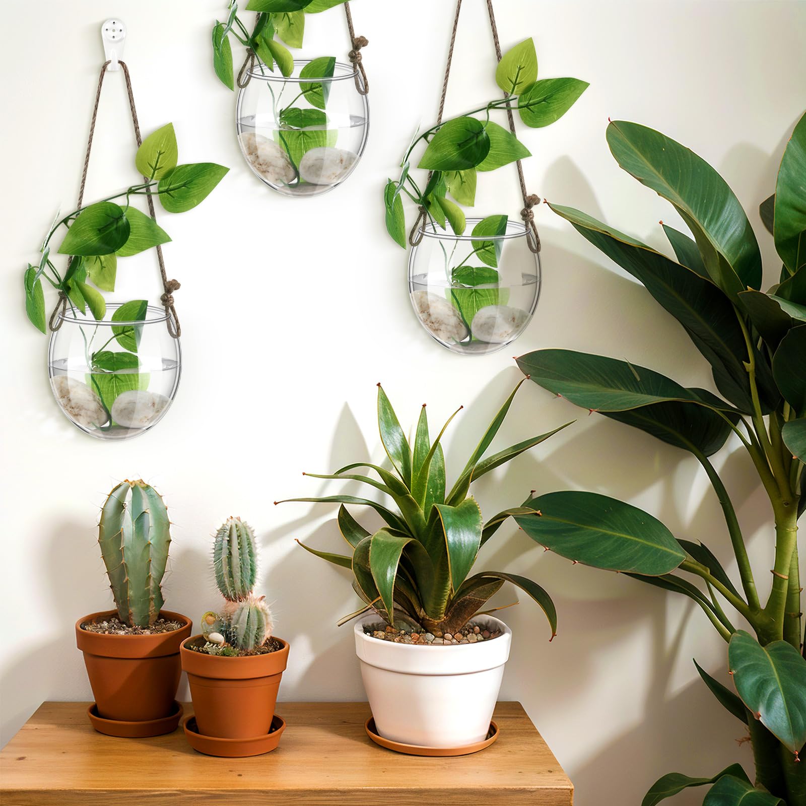 Sunnychicc planter held in hand showing 4.13 inch scale for compact indoor placement