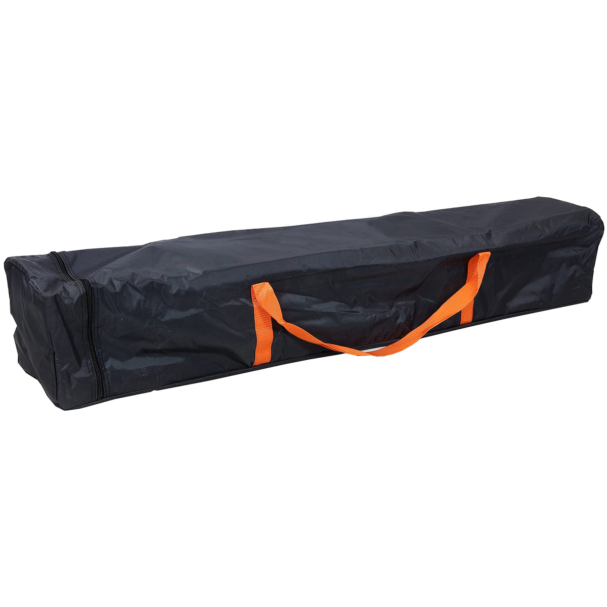 Sunnydaze front view of 54 inch duffel showing full-length zipper and shape for easy transport