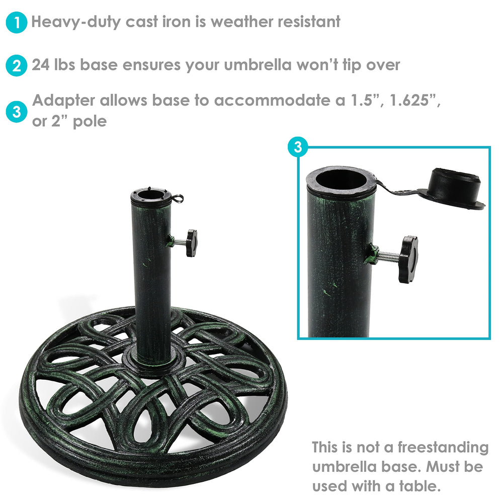 Sunnydaze Decor close-up of thumb screw securing umbrella pole for quick tightening