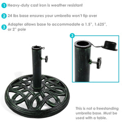 Sunnydaze Decor close-up of thumb screw securing umbrella pole for quick tightening