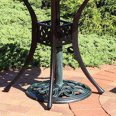 Sunnydaze Decor side profile with dimensions highlighting low-profile, space-saving design