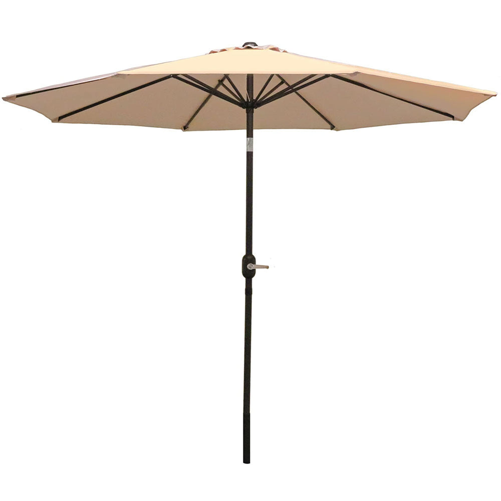 Sunnydaze beige canopy front view showing broad shade and clean look