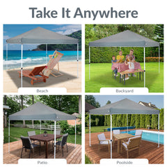 Sunnydaze canopy mounted on a frame demonstrating easy fit