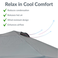 Sunnydaze close-up fabric texture highlighting durable PU-coated 150D Oxford material