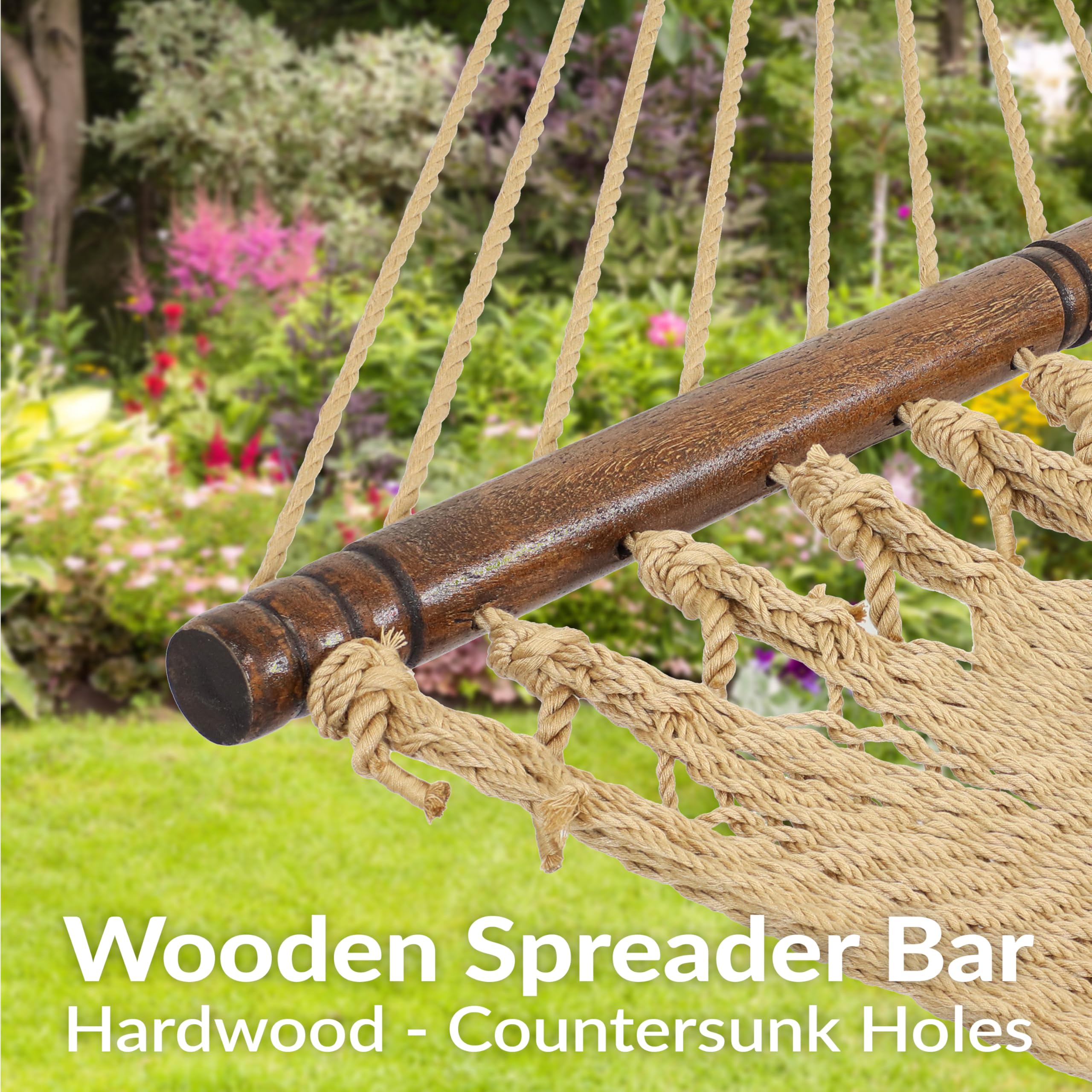 Sunnydaze close-up polyester rope weave showing durable comfort