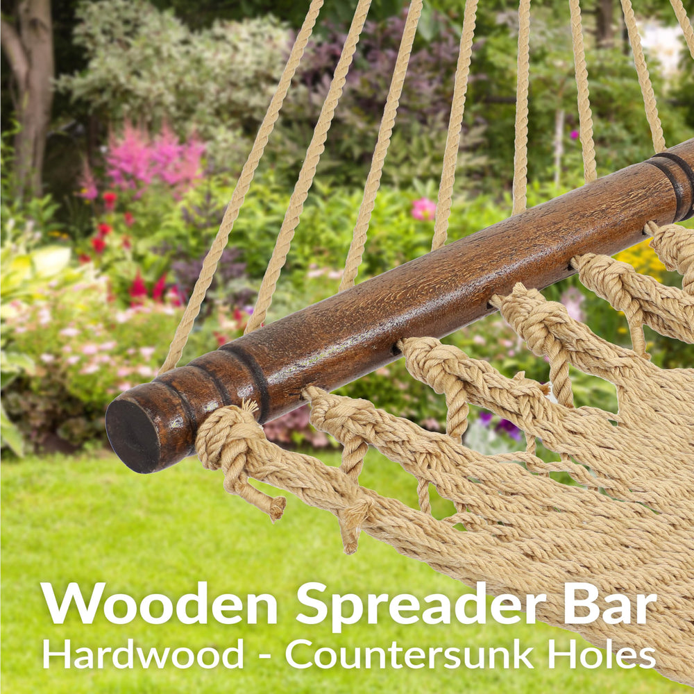 Sunnydaze close-up polyester rope weave showing durable comfort