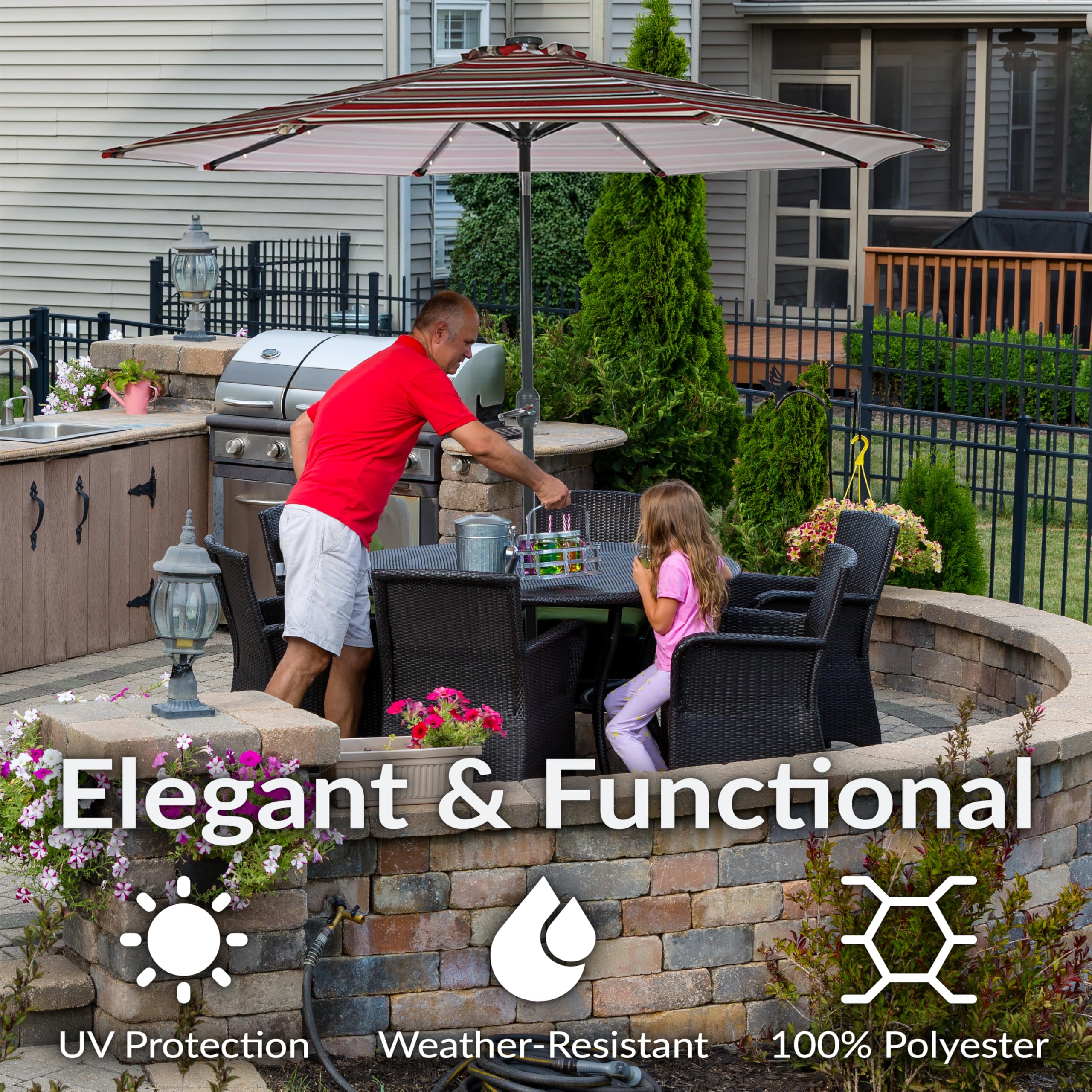 Sunnydaze Decor vented canopy top detail promoting airflow and stability