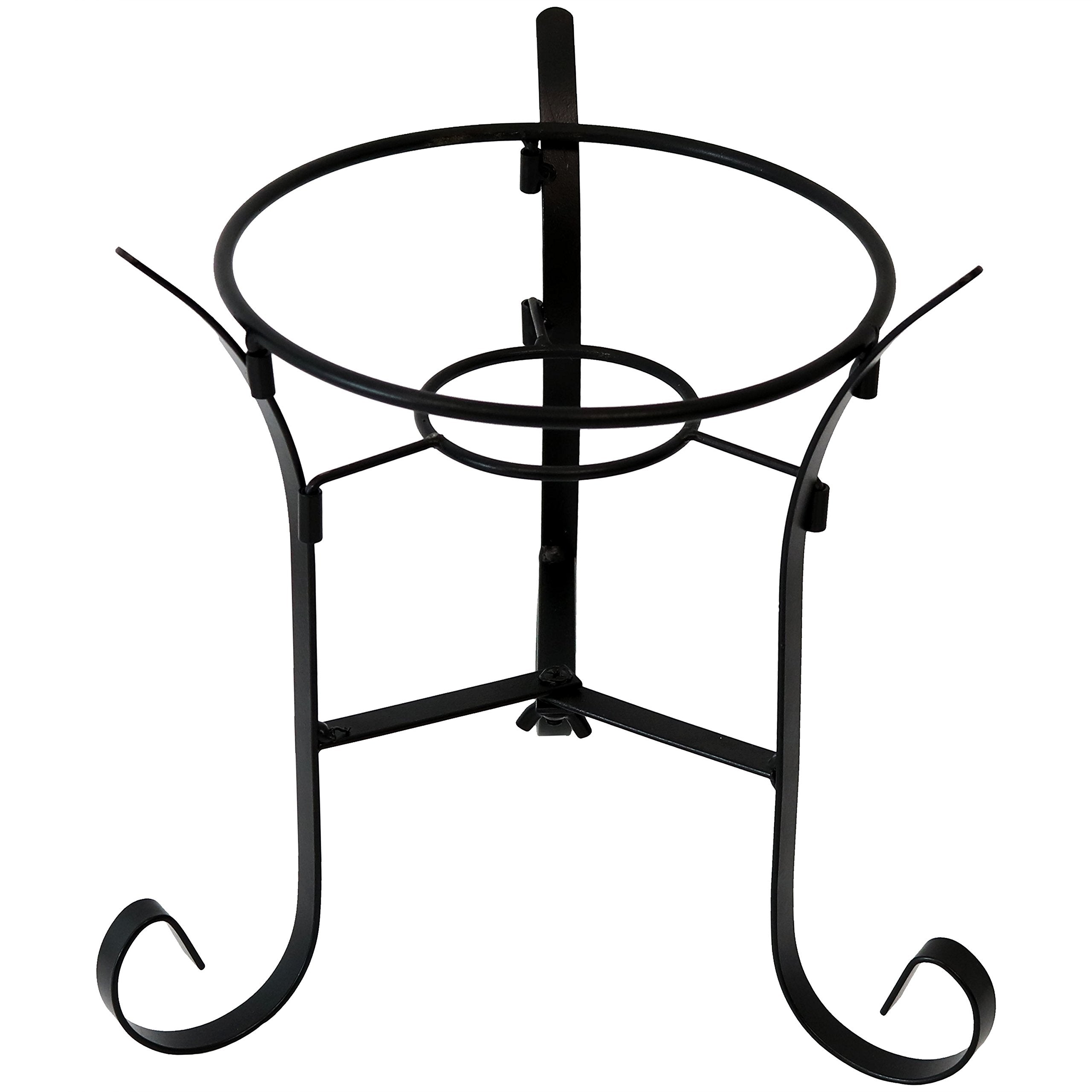 Sunnydaze Decor front view of black gazing globe stand showing stable display