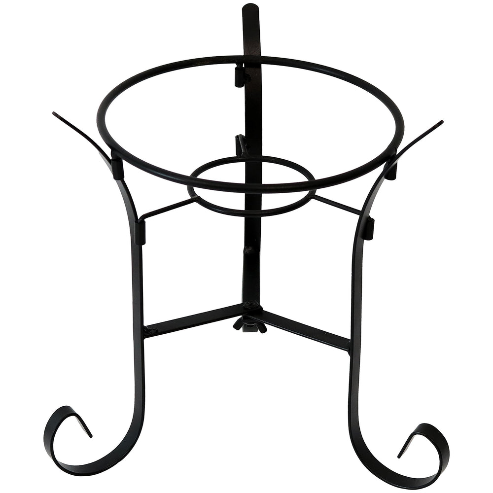 Sunnydaze Decor front view of black gazing globe stand showing stable display