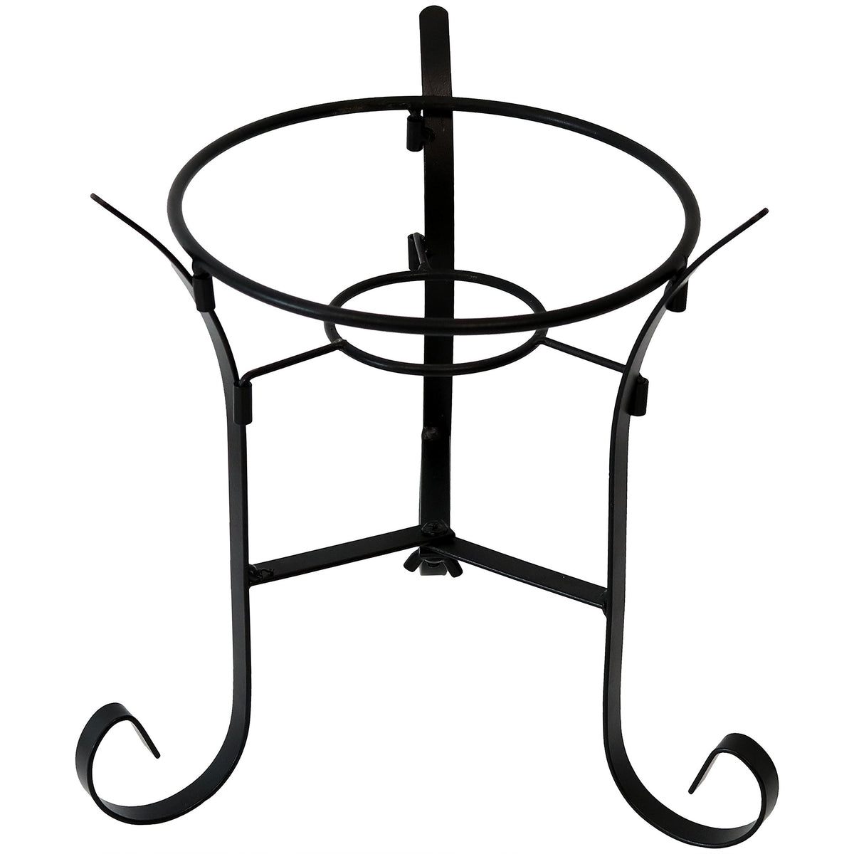 Sunnydaze Decor front view of black gazing globe stand showing stable display