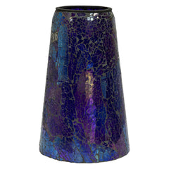 Sunnydaze Decor front view of purple mosaic stand showing shimmering finish and shape
