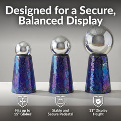 Sunnydaze Decor top close-up of mosaic rim with felt pad protecting globe