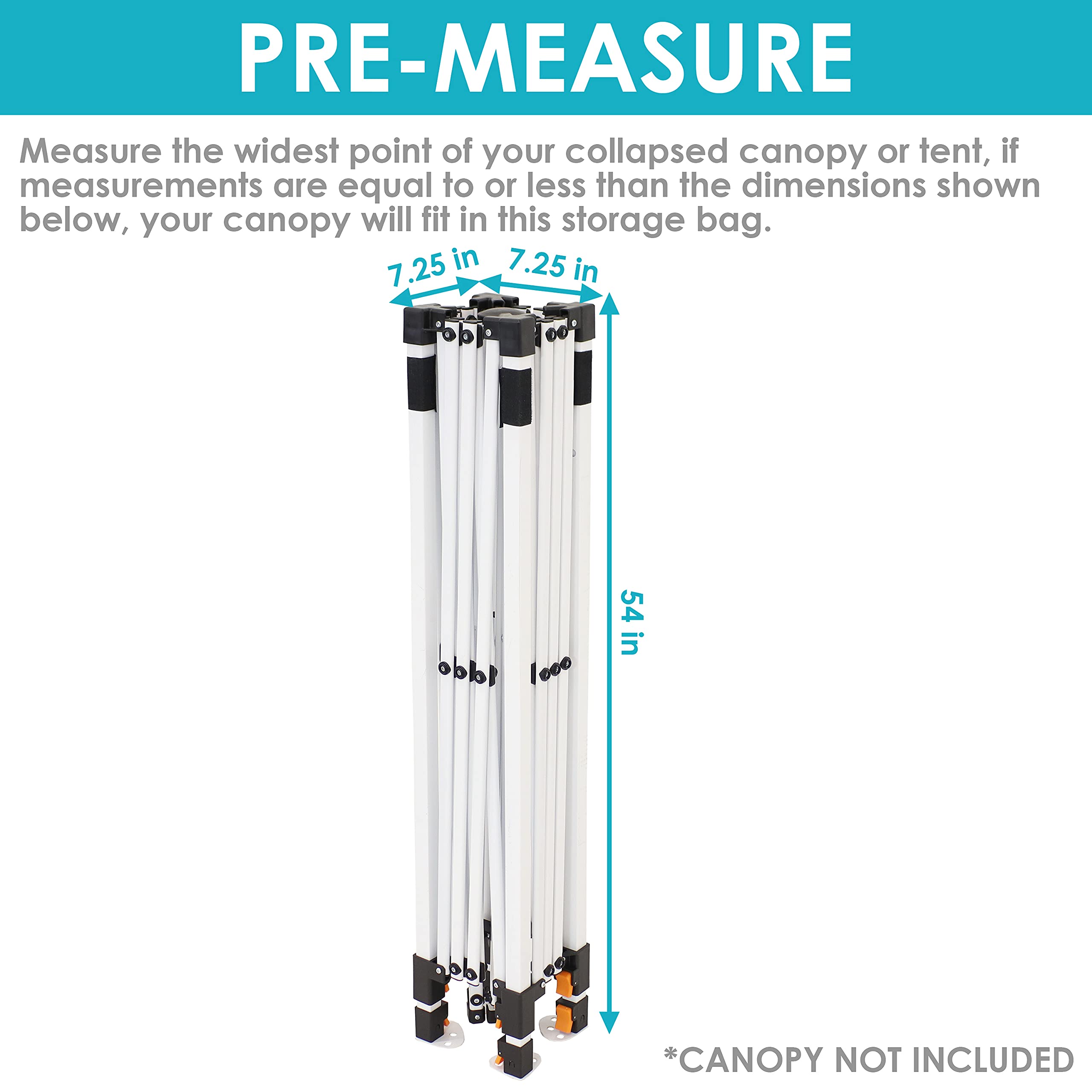 Sunnydaze folded canopy beside bag showing compact storage and space-saving design