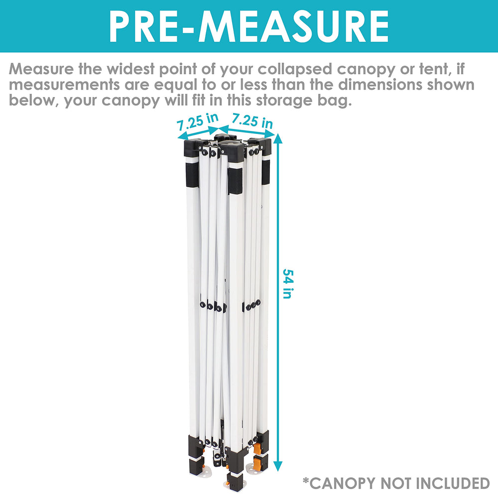 Sunnydaze folded canopy beside bag showing compact storage and space-saving design