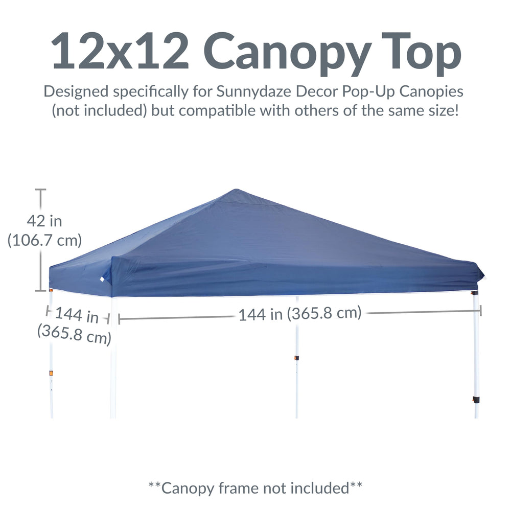 Sunnydaze folded canopy top next to storage bag for compact transport
