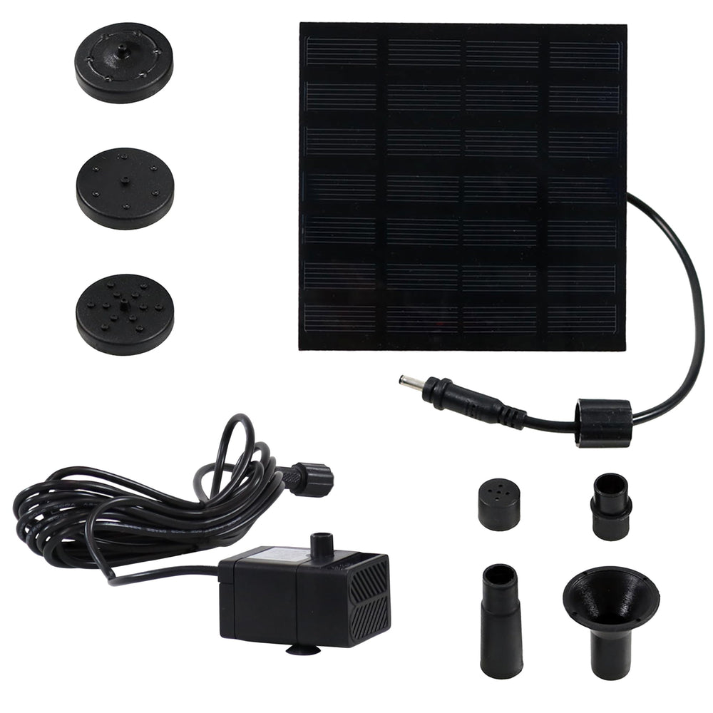 Sunnydaze front view showing pump and panel for easy outdoor installation