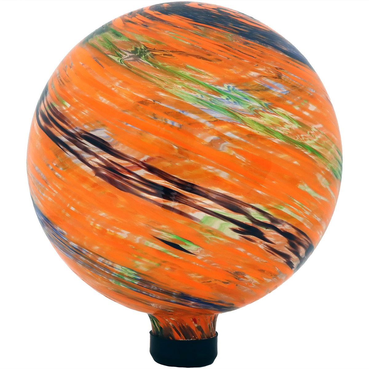 Sunnydaze front view of 10-inch garden gazing ball showing vibrant color and shape