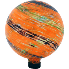 Sunnydaze front view of 10-inch garden gazing ball showing vibrant color and shape