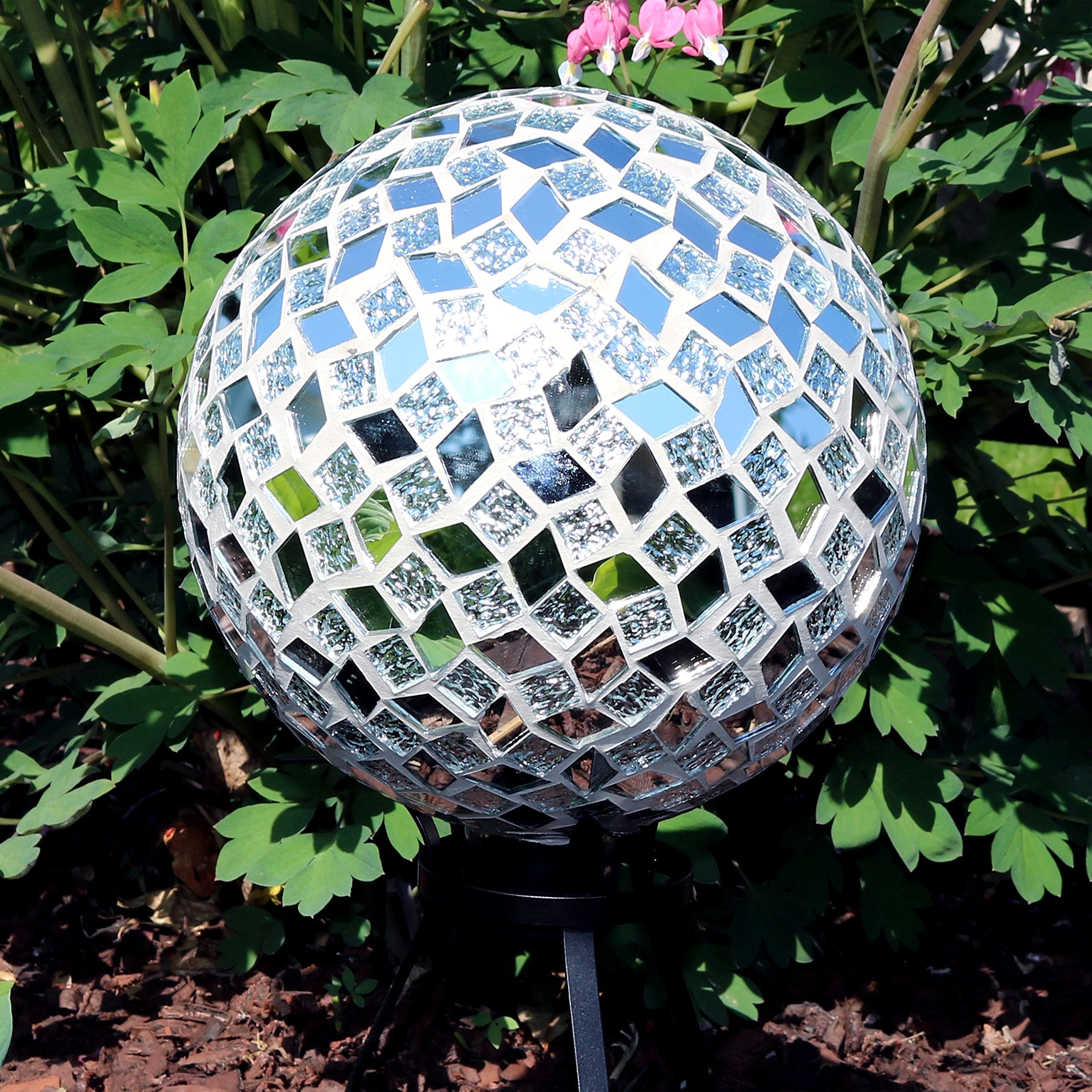 Sunnydaze globe held in hands to show 10-inch size and handling ease