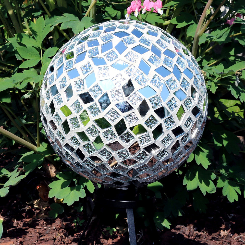 Sunnydaze globe held in hands to show 10-inch size and handling ease
