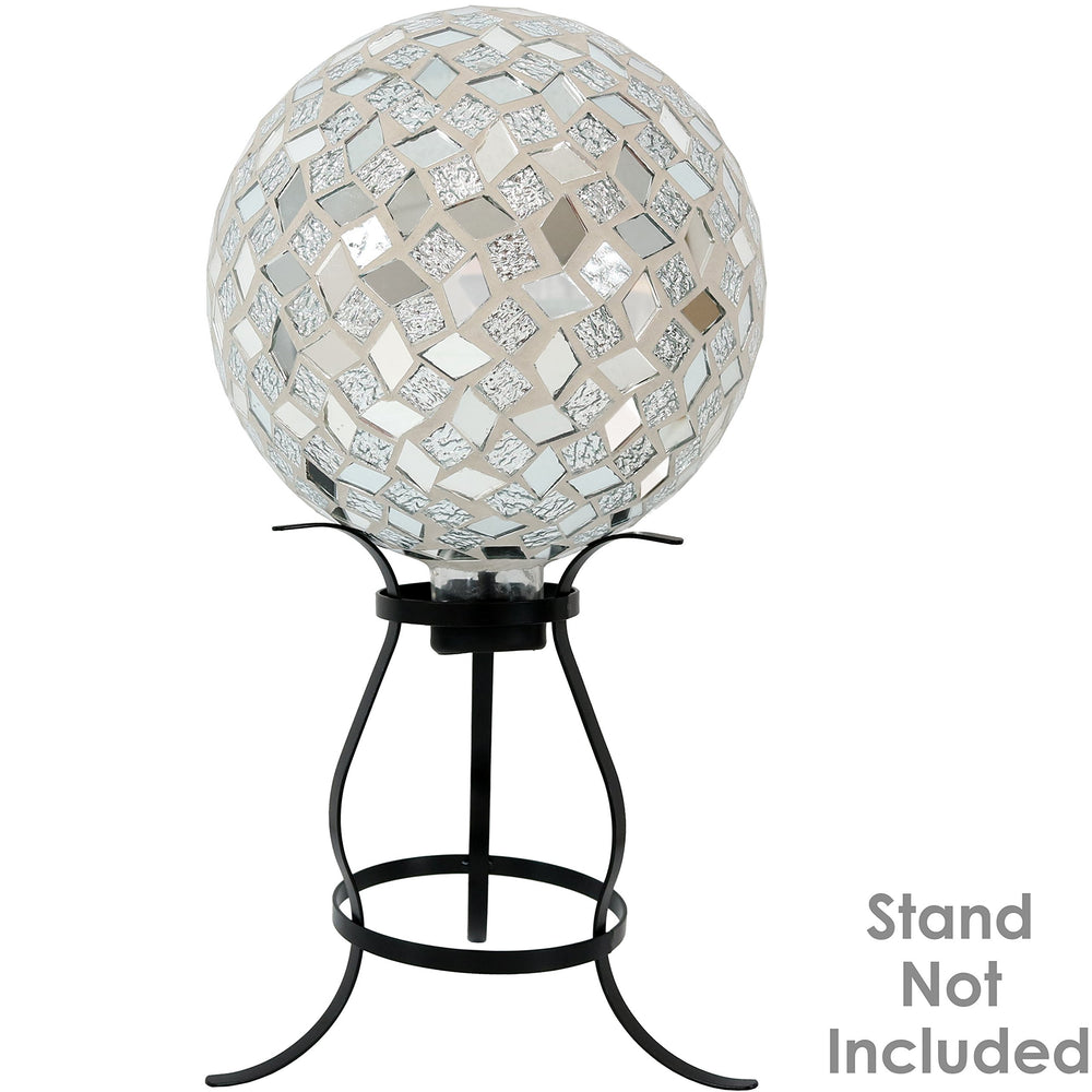 Sunnydaze gazing ball reflecting sunlight for dynamic garden highlights