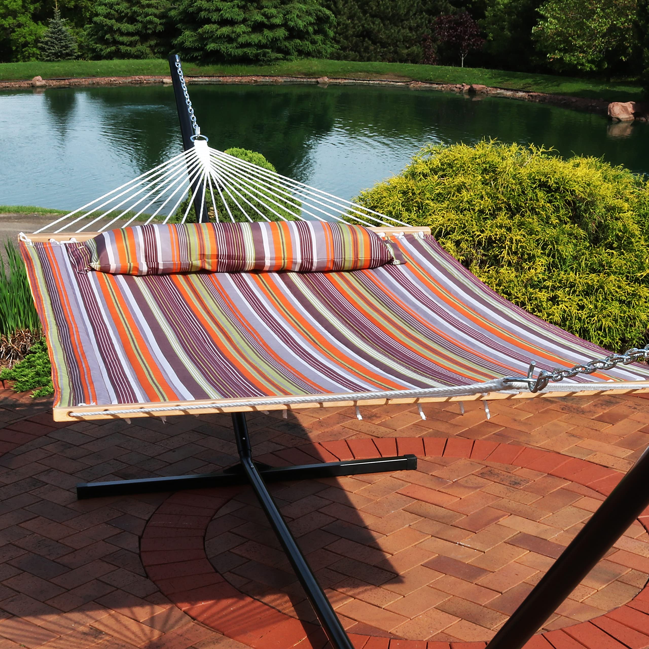 Sunnydaze close-up of quilted polyester texture highlighting soft foam padding comfort